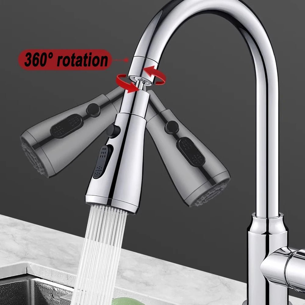 3 in1 Faucet Sprayer Pull Out Kitchen Leakproof 360 Degree Ajustable Sink - ItemDrop