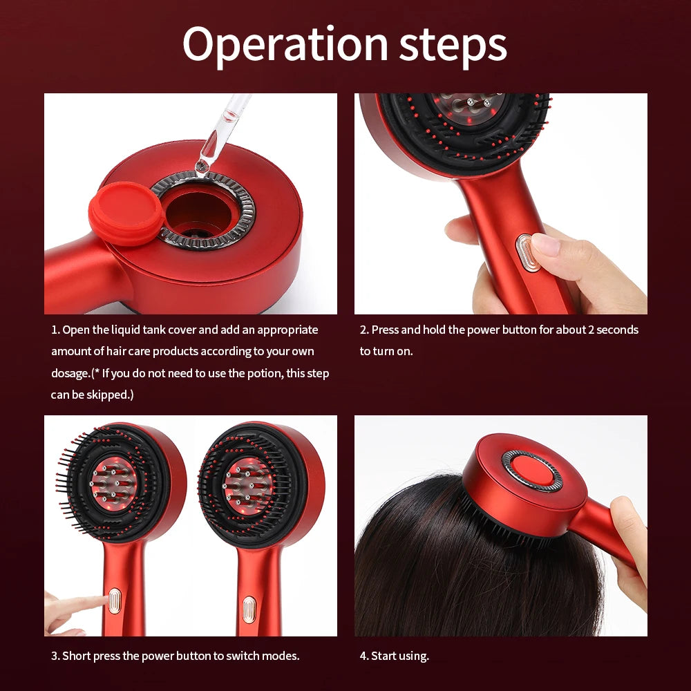 Electric Hair Regrowth Brush with Infrared Light Acupoint Scalp Massage