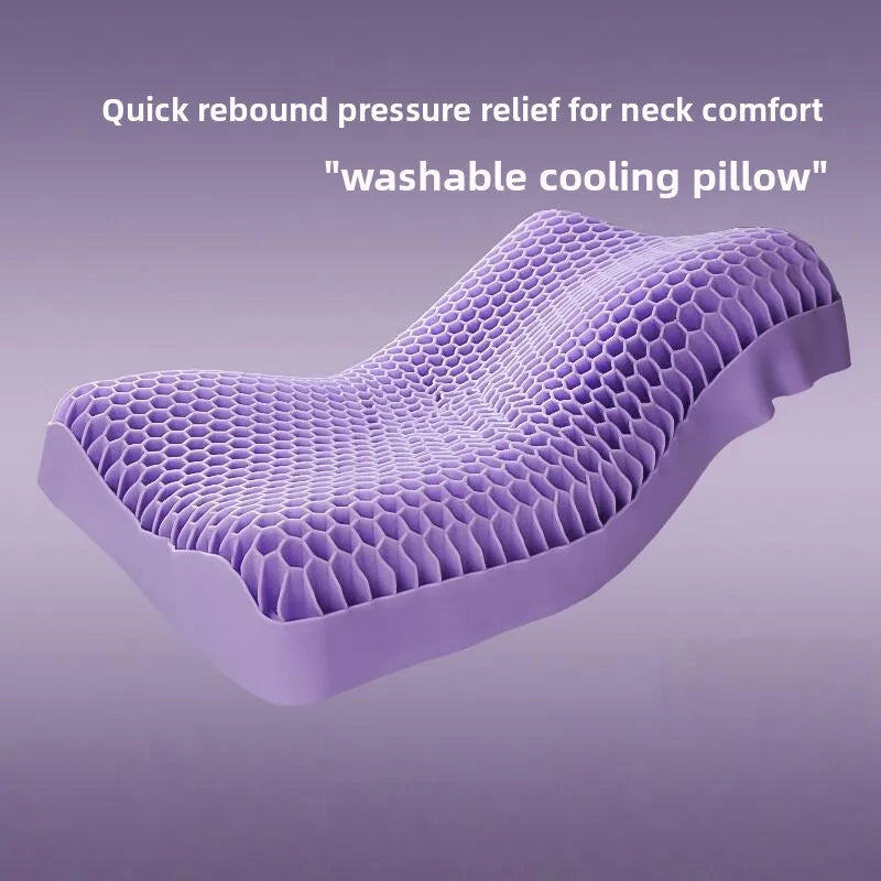 Cooling Pillow TPE Neck Support Orthopedic Sleeping Comfortable Breathable