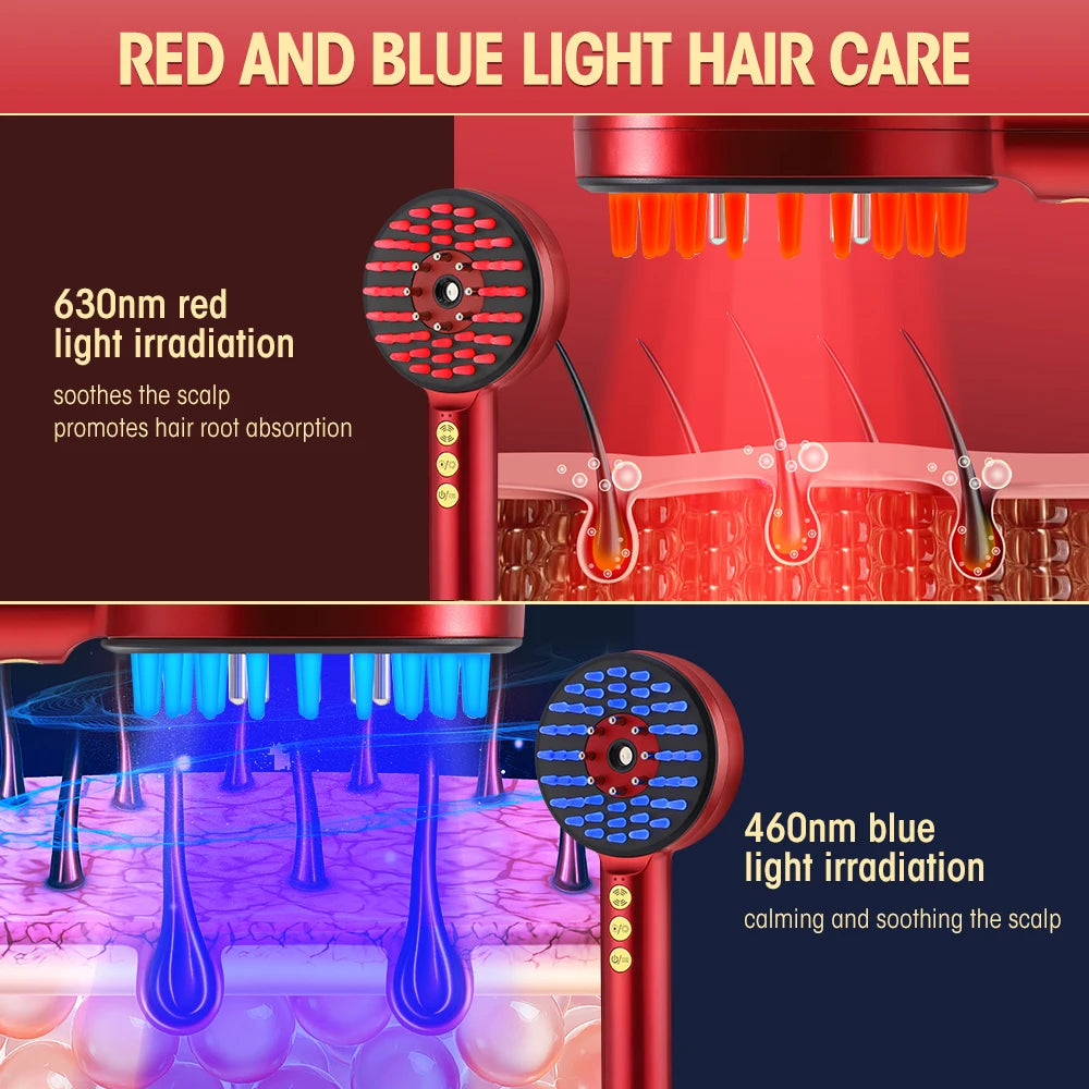 Electric Hair Regrowth Brush with Infrared Light Acupoint Scalp Massage
