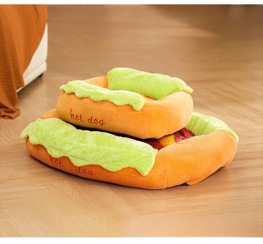 Pet Bed Hot Dog House Lounger Bed (For small dogs)