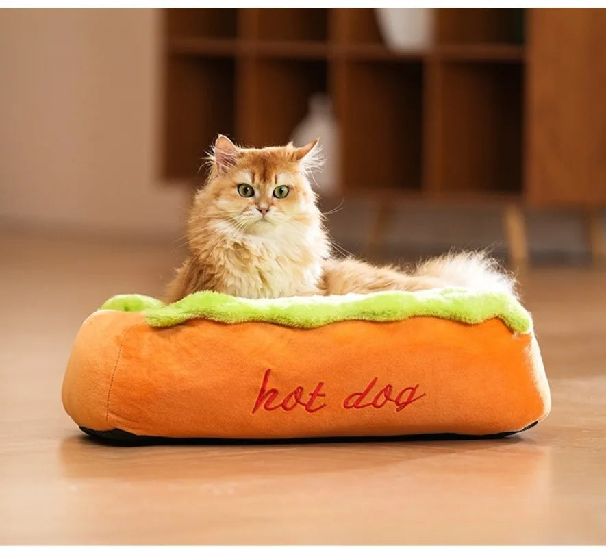 Pet Bed Hot Dog House Lounger Bed (For small dogs)