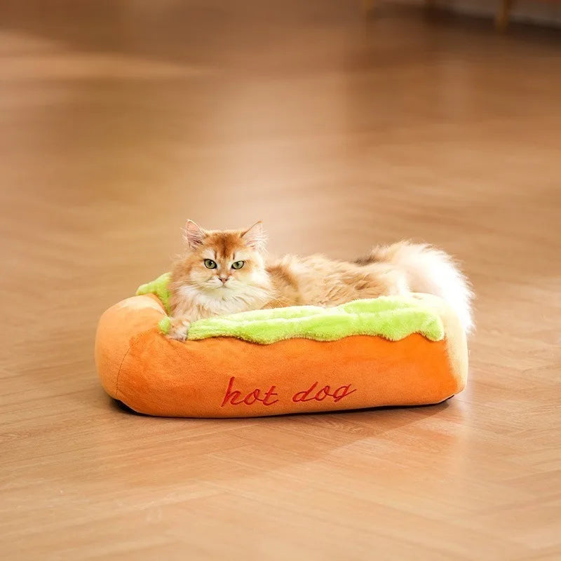 Pet Bed Hot Dog House Lounger Bed (For small dogs)