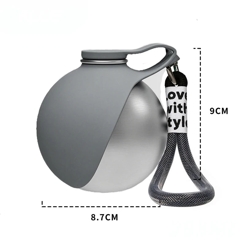 Portable Outdoor Pet Stainless Steel Water Cup Dog Water Bottle with Bowl