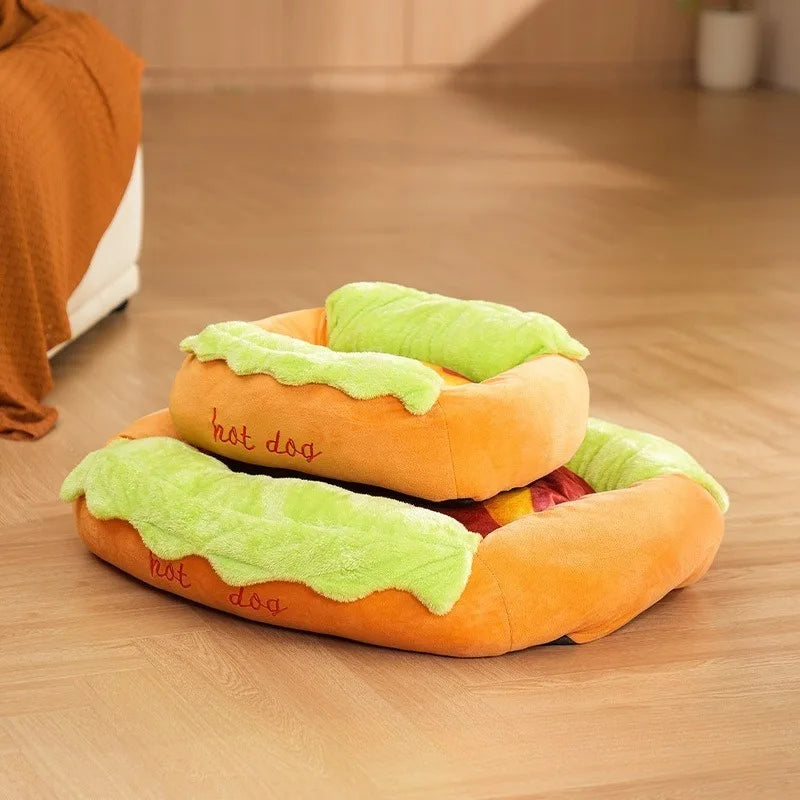 Pet Bed Hot Dog House Lounger Bed (For small dogs)