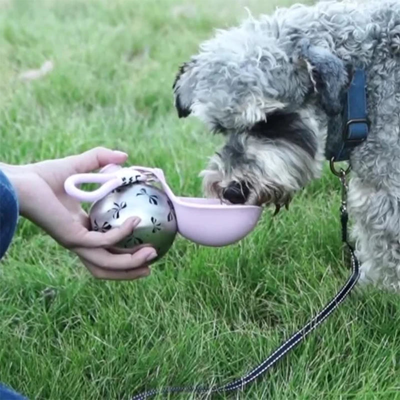 Portable Outdoor Pet Stainless Steel Water Cup Dog Water Bottle with Bowl