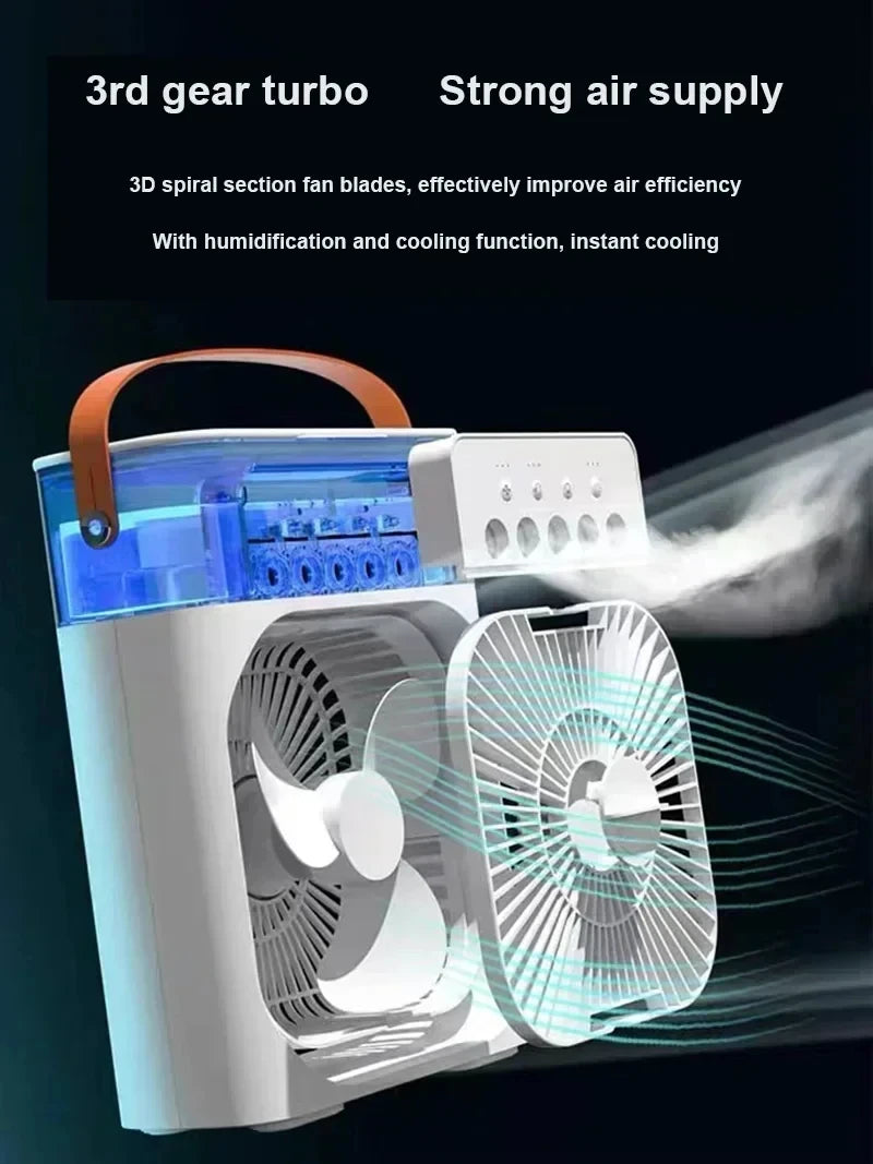 New 3 In 1 Mini Air Cooler Portable Fan Air Conditioner