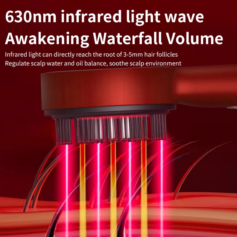 Electric Hair Regrowth Brush with Infrared Light Acupoint Scalp Massage