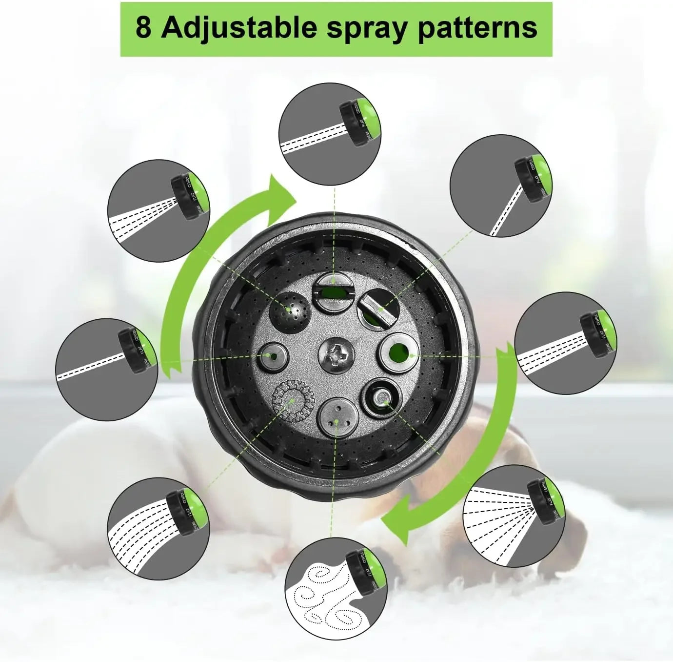 Dog Shower Sprayer 8 in 1 Pet Bath Cleaning Cat Dog Shower Gun