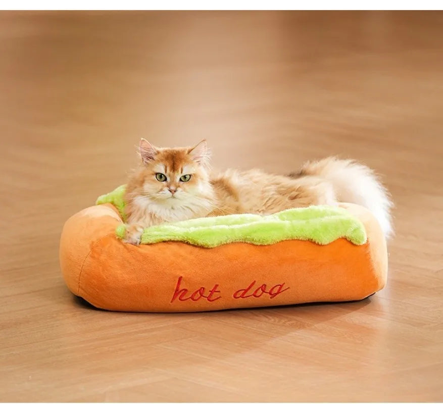 Pet Bed Hot Dog House Lounger Bed (For small dogs)
