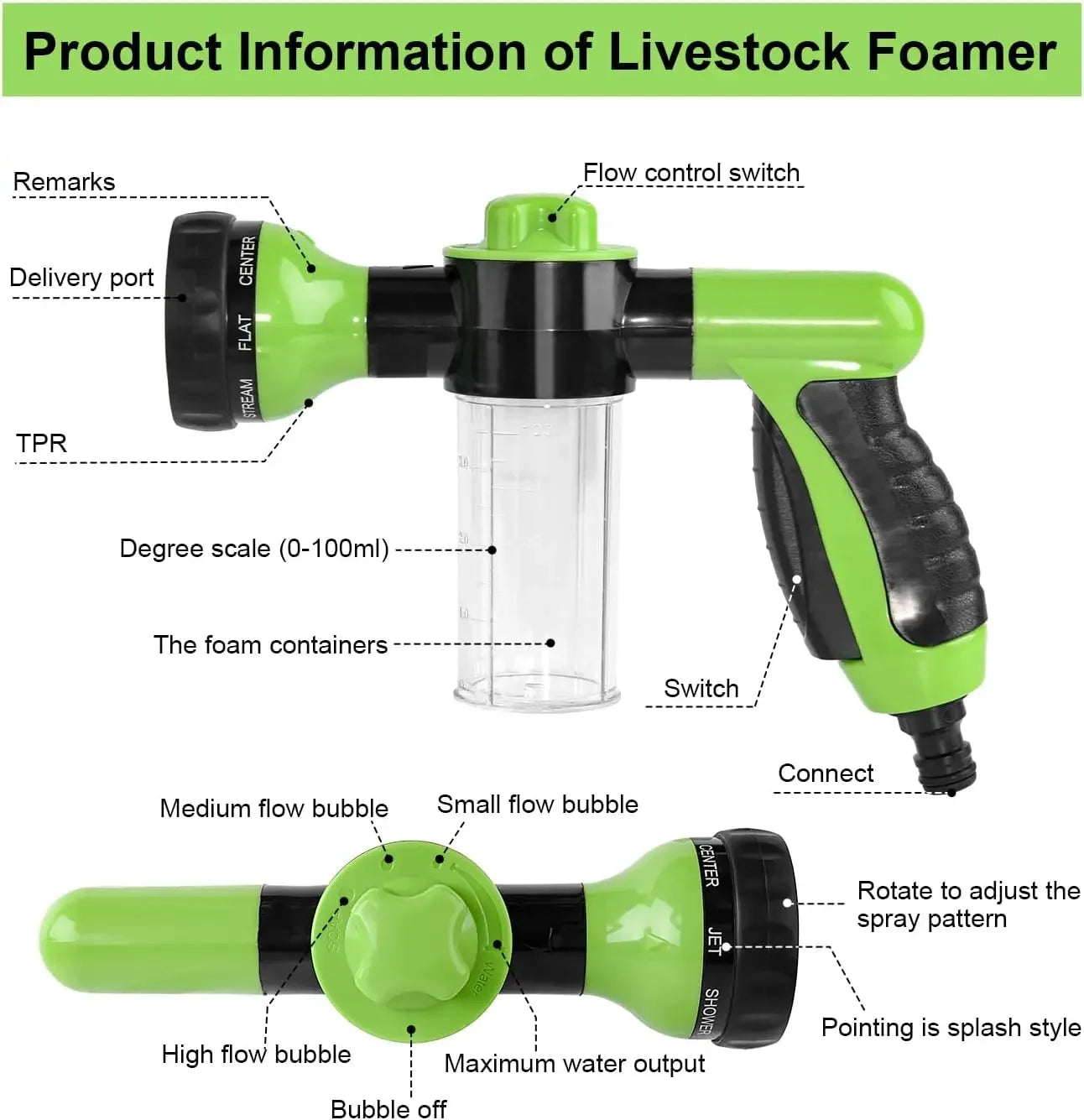 Dog Shower Sprayer 8 in 1 Pet Bath Cleaning Cat Dog Shower Gun