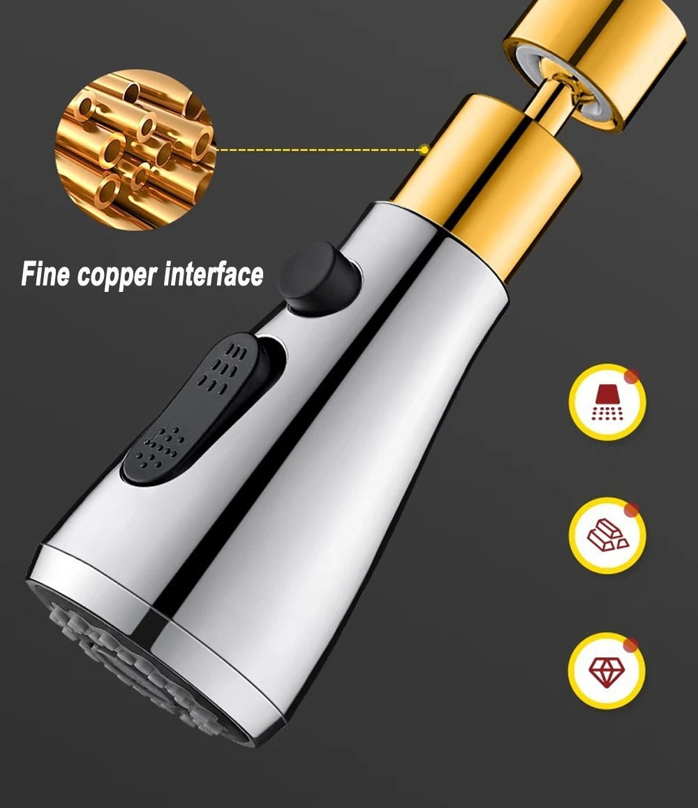 3 in1 Faucet Sprayer Pull Out Kitchen Leakproof 360 Degree Ajustable Sink