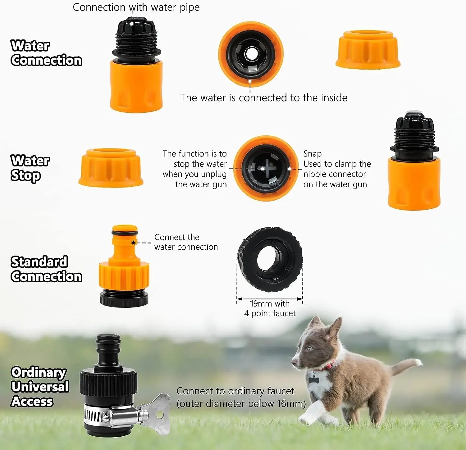 Dog Shower Sprayer 8 in 1 Pet Bath Cleaning Cat Dog Shower Gun - ItemDrop