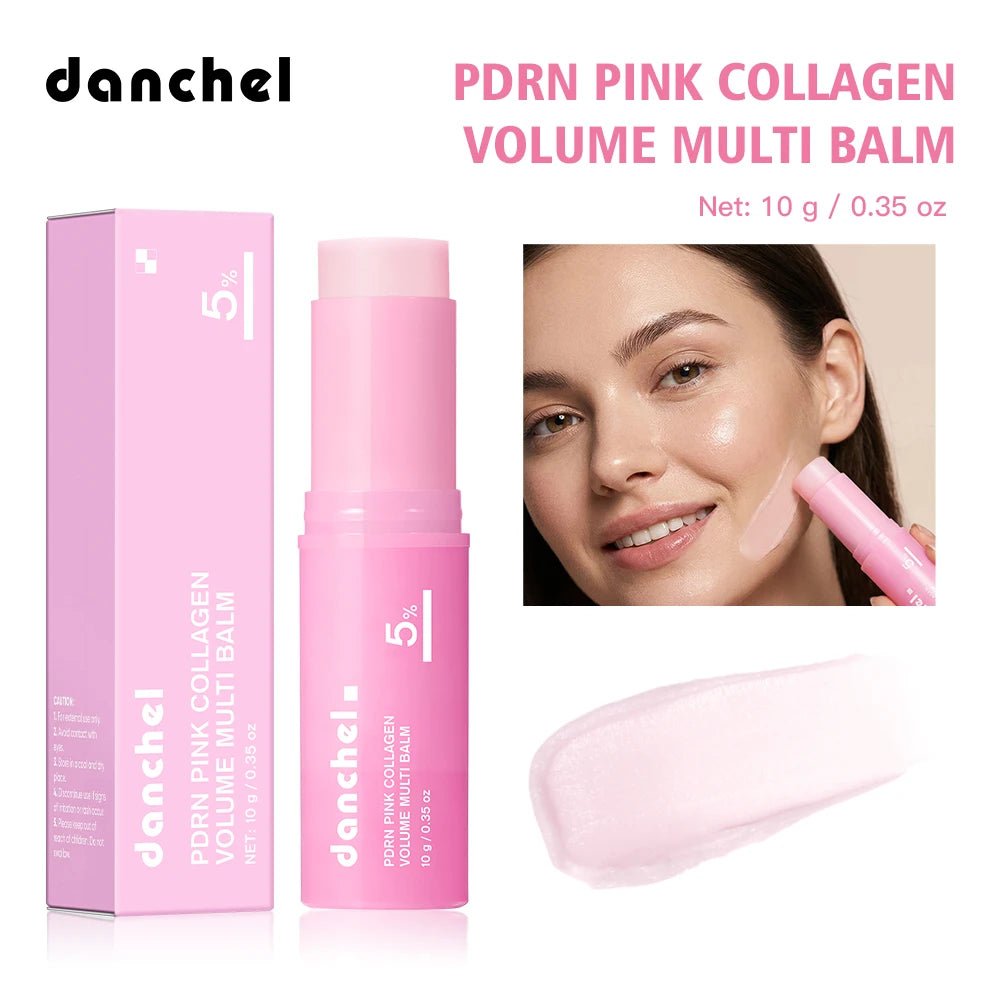 PDRN Pink Collagen Volume Multi Balm Deep Hydration Moisturization Brighten Skin Plump Smooth Radiant Portable Collagen Stick - ItemDrop
