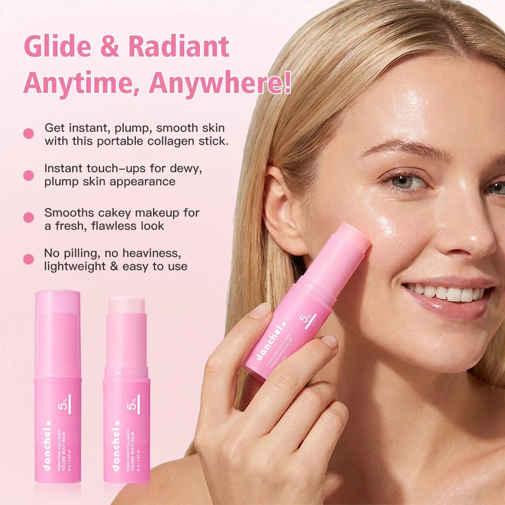 PDRN Pink Collagen Volume Multi Balm Deep Hydration Moisturization Brighten Skin Plump Smooth Radiant Portable Collagen Stick - ItemDrop