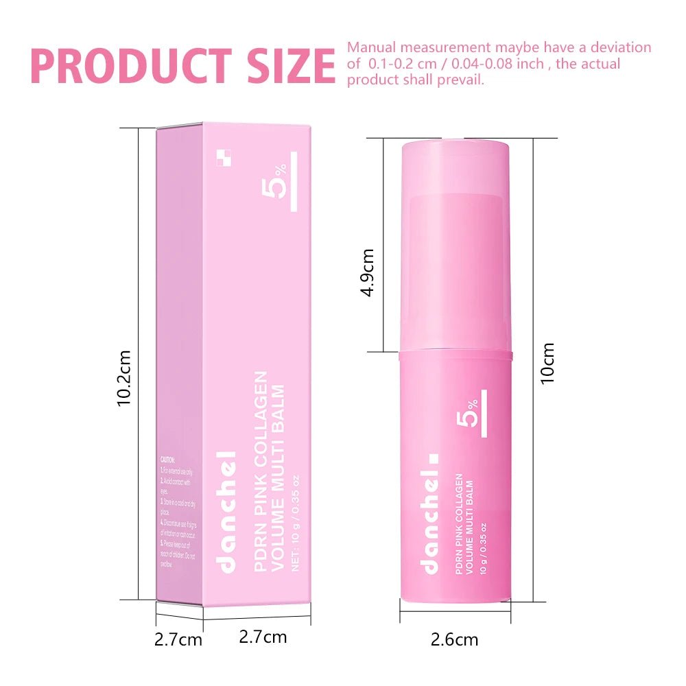 PDRN Pink Collagen Volume Multi Balm Deep Hydration Moisturization Brighten Skin Plump Smooth Radiant Portable Collagen Stick - ItemDrop