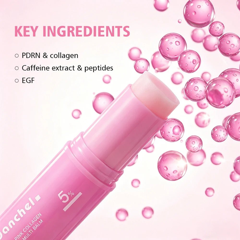 PDRN Pink Collagen Volume Multi Balm Deep Hydration Moisturization Brighten Skin Plump Smooth Radiant Portable Collagen Stick - ItemDrop
