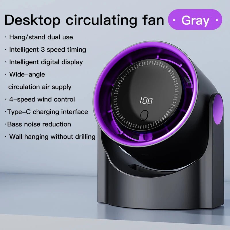 Portable Clip Fan with Timer – USB-C Rechargeable, 360° Flexible Neck - ItemDrop