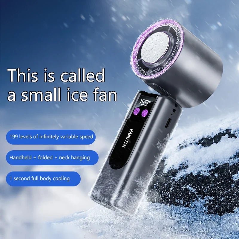 Portable Handheld Fan with Digital Display – USB-C Rechargeable - ItemDrop