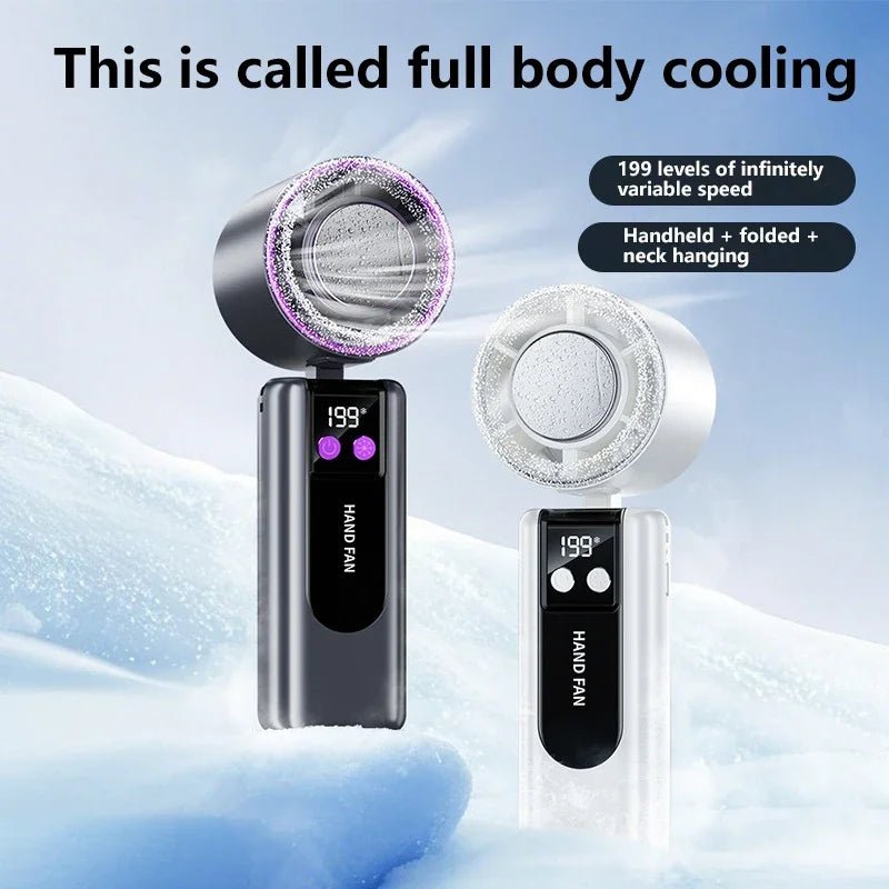 Portable Handheld Fan with Digital Display – USB-C Rechargeable - ItemDrop