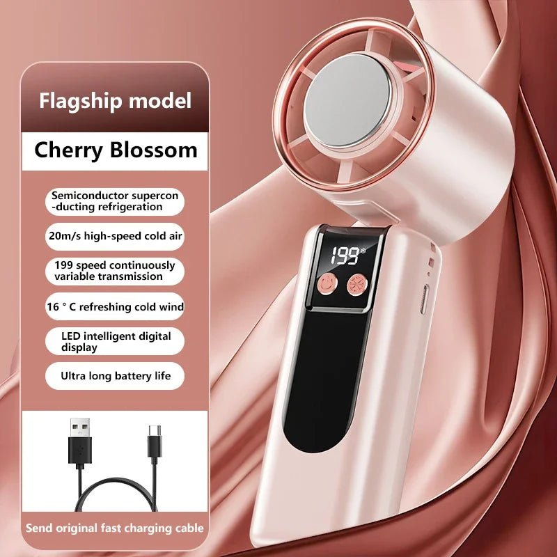 Portable Handheld Fan with Digital Display – USB-C Rechargeable - ItemDrop