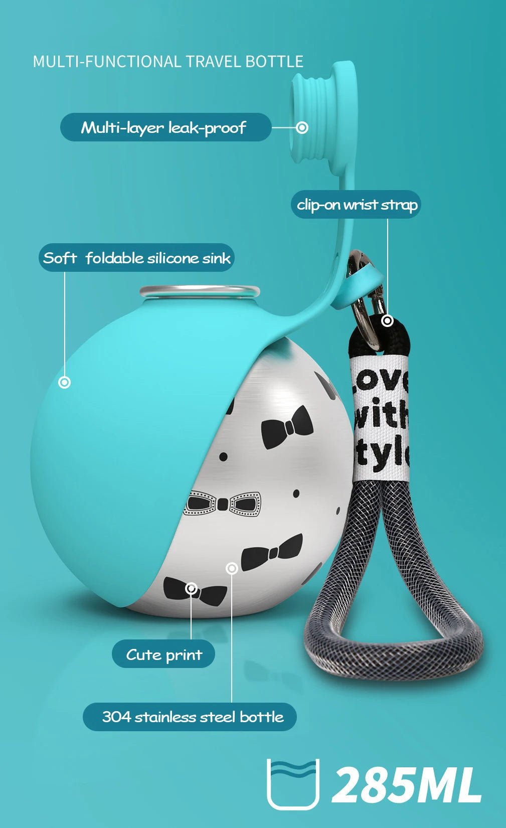 Portable Outdoor Pet Stainless Steel Water Cup - ItemDrop