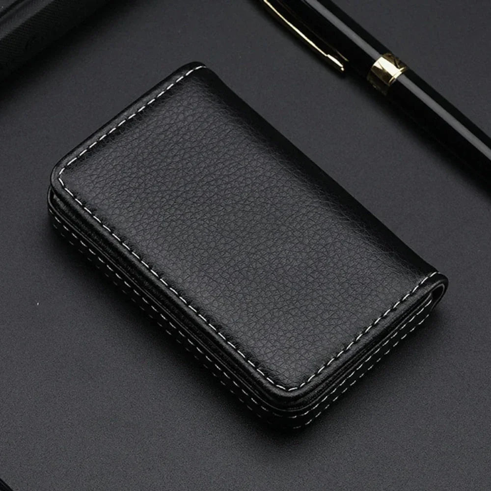 High-Quality PU Leather Card Holder with Magnetic Closure - Ideal for Men and Women - ItemDrop