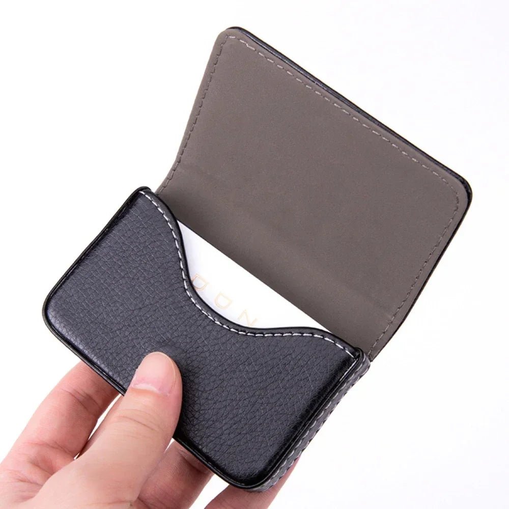 High-Quality PU Leather Card Holder with Magnetic Closure - Ideal for Men and Women - ItemDrop