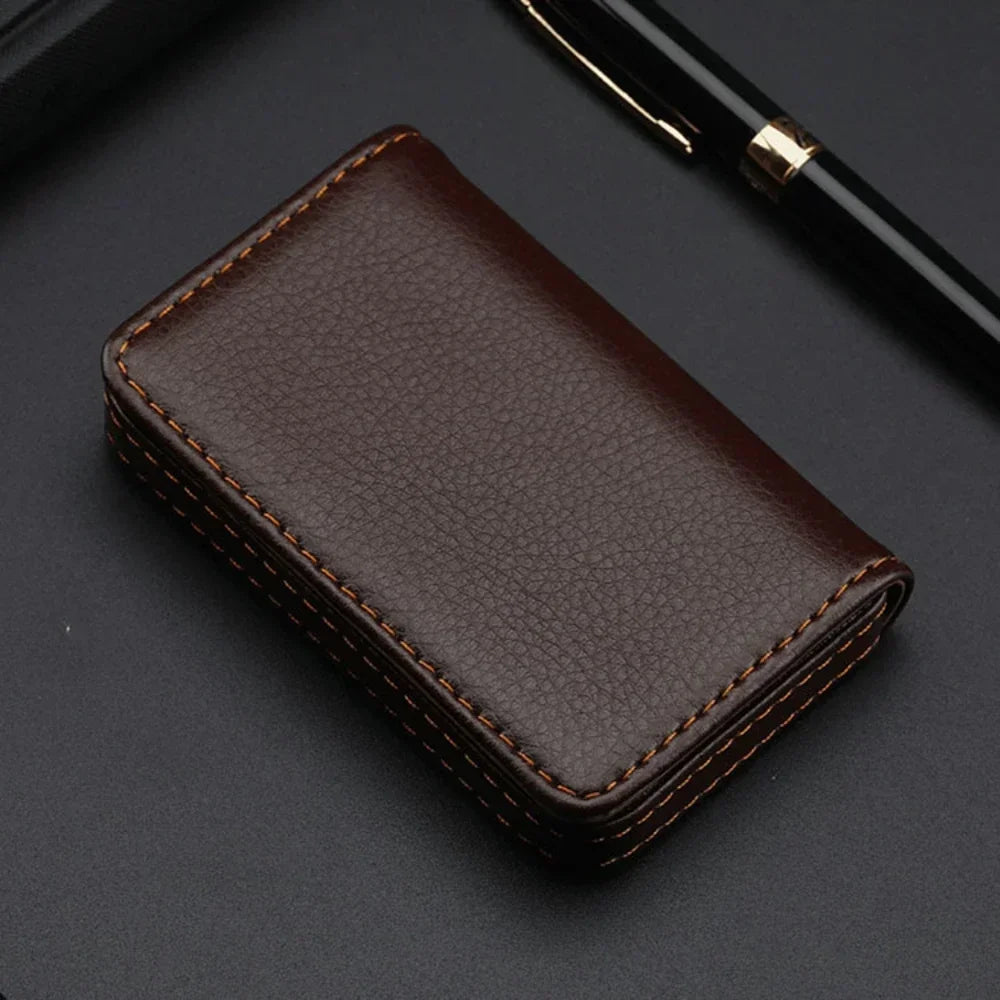 High-Quality PU Leather Card Holder with Magnetic Closure - Ideal for Men and Women - ItemDrop