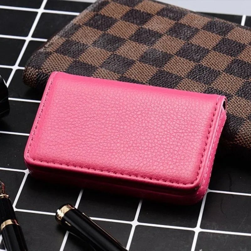 High-Quality PU Leather Card Holder with Magnetic Closure - Ideal for Men and Women - ItemDrop