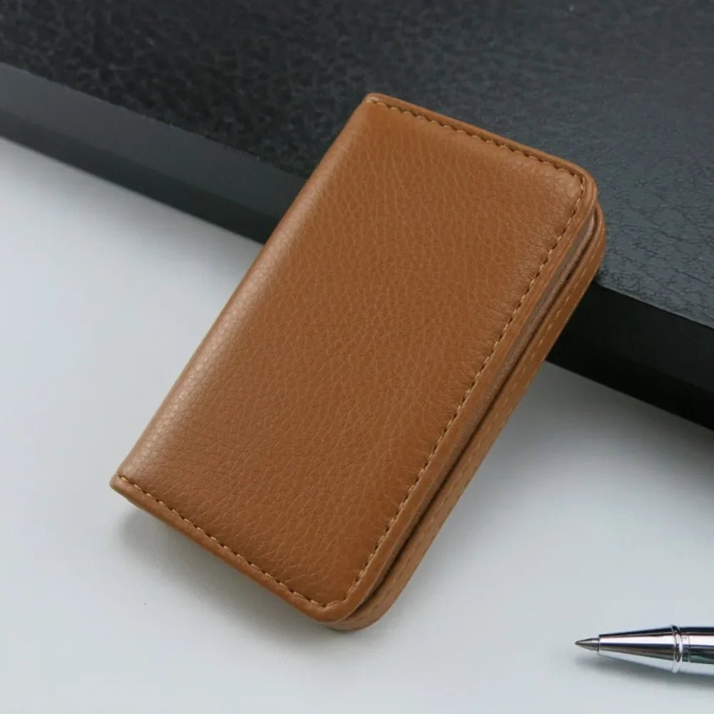 High-Quality PU Leather Card Holder with Magnetic Closure - Ideal for Men and Women - ItemDrop