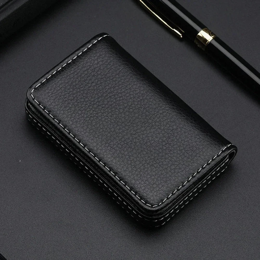 High-Quality PU Leather Card Holder with Magnetic Closure - Ideal for Men and Women - ItemDrop