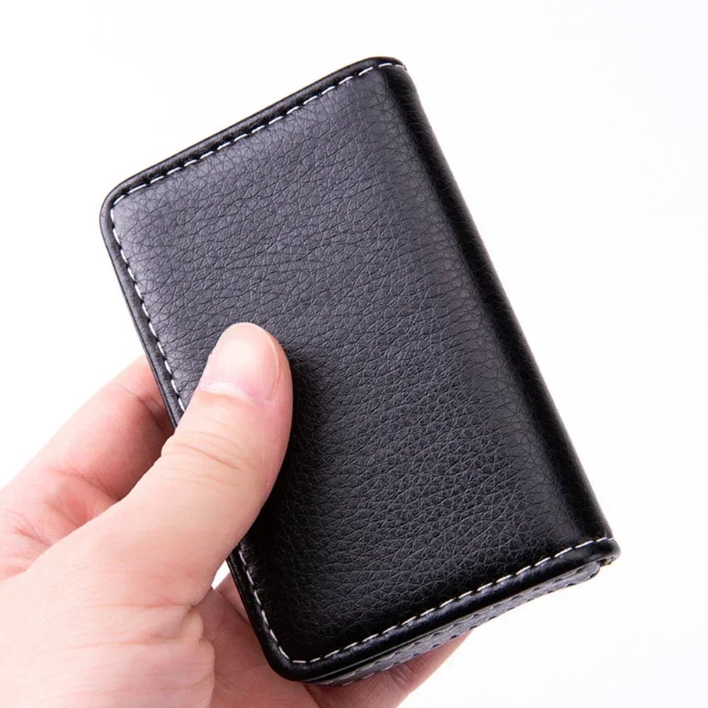 High-Quality PU Leather Card Holder with Magnetic Closure - Ideal for Men and Women - ItemDrop