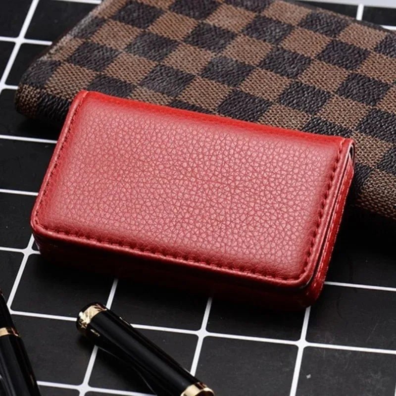 High-Quality PU Leather Card Holder with Magnetic Closure - Ideal for Men and Women - ItemDrop