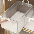 Clear PVC Folding Storage Bins, Durable Steel Frame, Water-resistant Organizer, Mesh Basket - ItemDrop